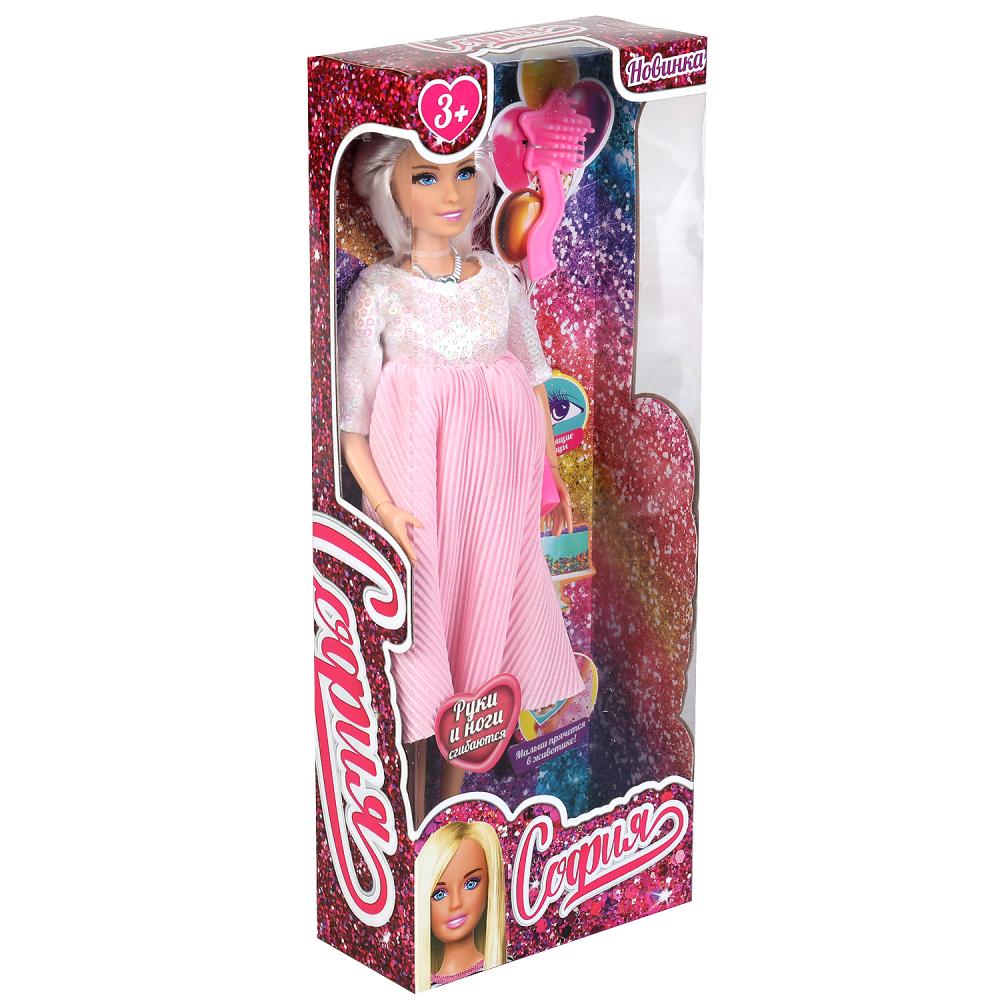 Кукла 29см София беремен.,1младенец,реалис.ресницы,день рожд., расческа,в кор. КАРАПУЗ в кор.24шт