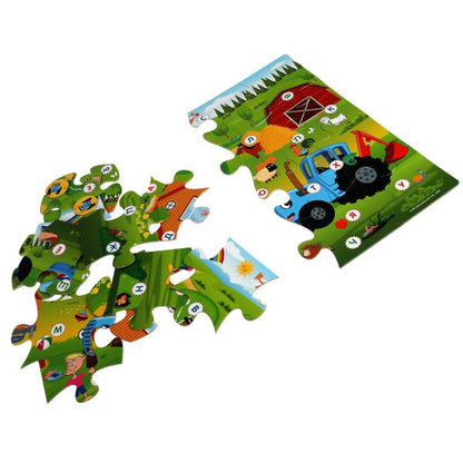 АЗБУКА. Синий трактор. Напольный пазл IQ max. 160х160х160мм. Умные игры в кор.18шт