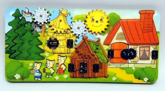 BusyBoard. Развивающая доска "Три поросенка" арт.8012 (37х1,5х18) /16