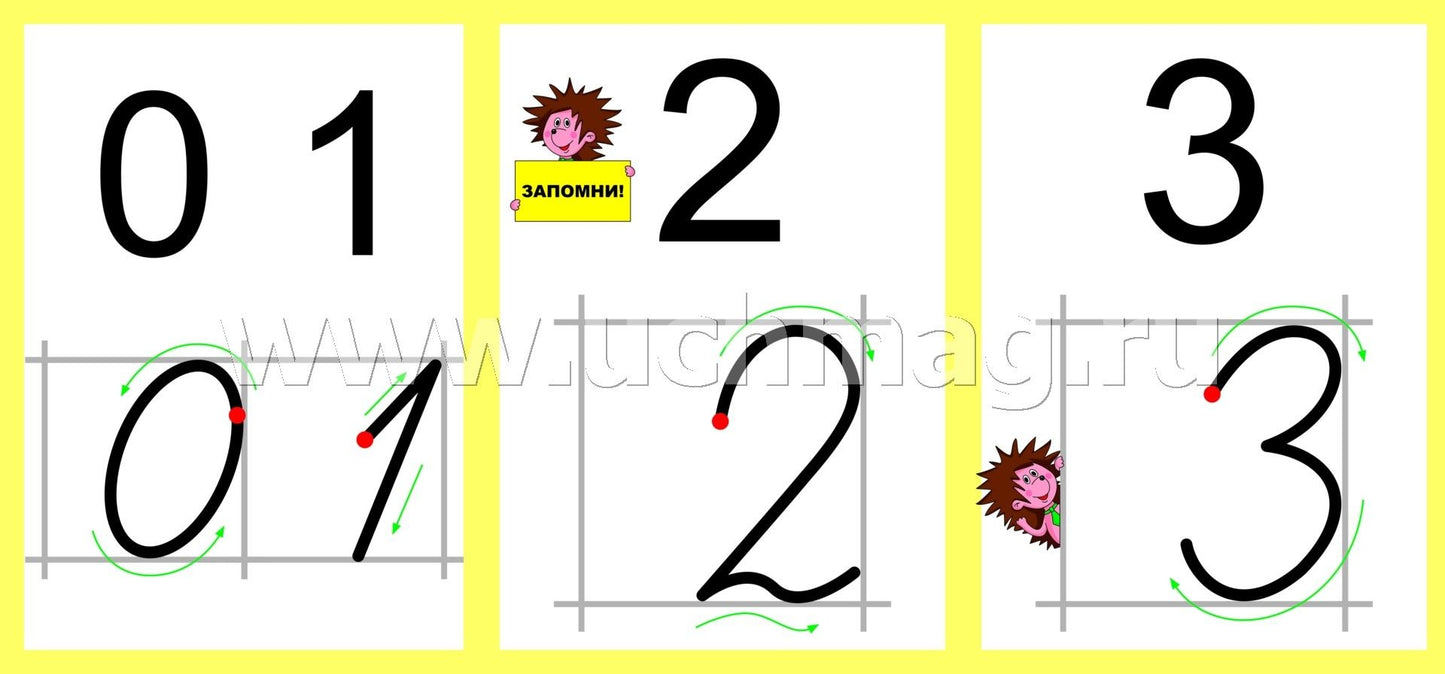 Математика. Лента цифр с письменными и печатными цифрами из 9 секций. (размер 280х200, картон макулатурный пл. 350)