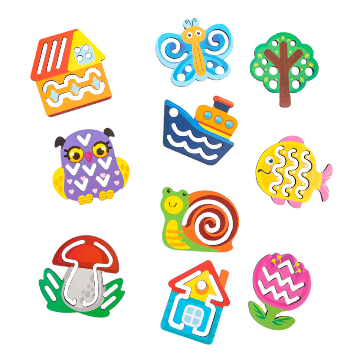 Трафареты из дерева Далекий край Лес (10 шт.)