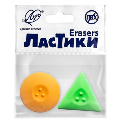 Луч. Ластик "Геометрия" фигурный флуоресцентный 2 шт в пак. арт.32С 2088-08