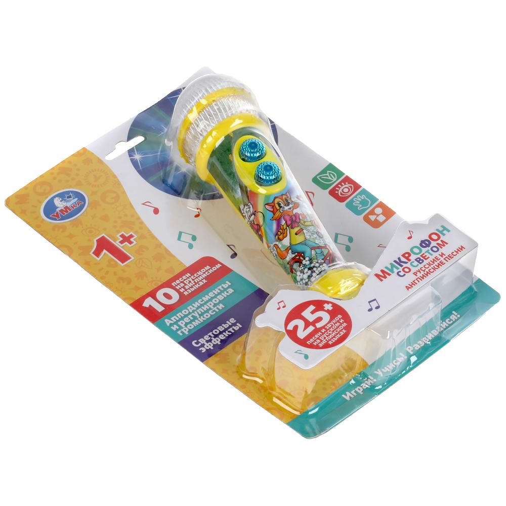 Микрофон со светом 25 песен,звуков на рус и англ языках, аплодисменты.блист.бат. Умка в кор.72шт