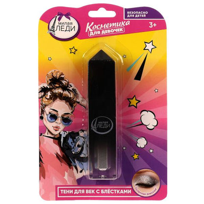 Косметика ДЛЯ ДЕВОЧЕК тени для век с блестками, серебристые МИЛАЯ ЛЕДИ в кор.60*12шт