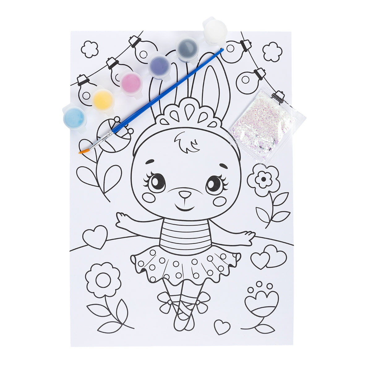 Набор для творчества. Раскраска с блестками "Заинька"