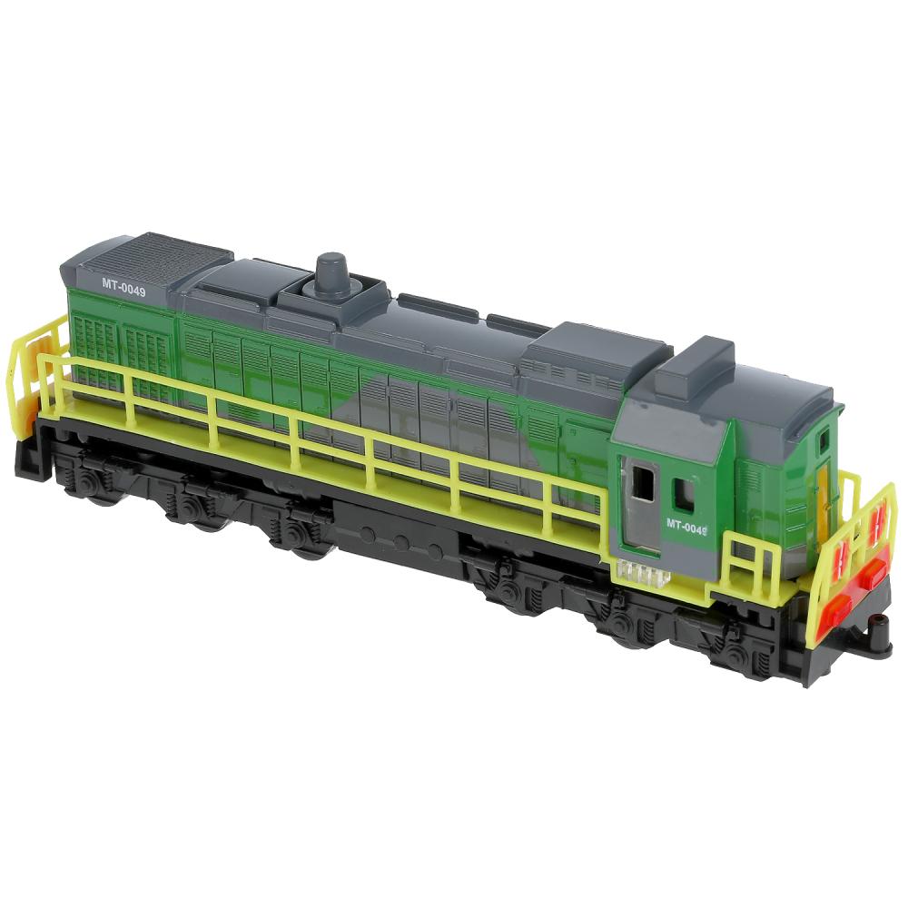 4630115529163 Модель металл свет-звук ЛОКОМОТИВ 19 см, двери, инерц, зеленый, кор. Технопарк в кор.2*2