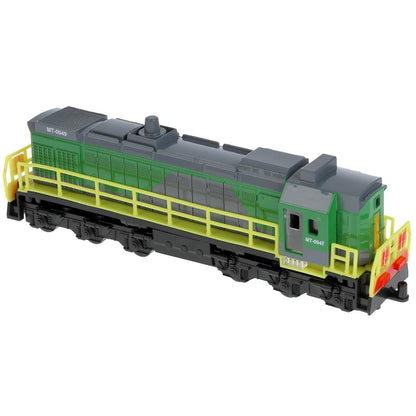 4630115529163 Модель металл свет-звук ЛОКОМОТИВ 19 см, двери, инерц, зеленый, кор. Технопарк в кор.2*2