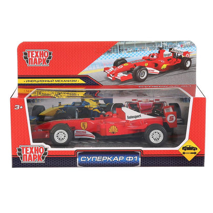 F1-17FR-S 300061 Машина металл СУПЕРКАР Ф1 17 см, инерция, красн, кор. Технопарк в кор.48шт