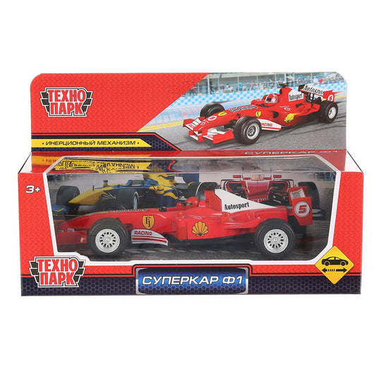 F1-17FR-S 300061 Машина металл СУПЕРКАР Ф1 17 см, инерция, красн, кор. Технопарк в кор.48шт