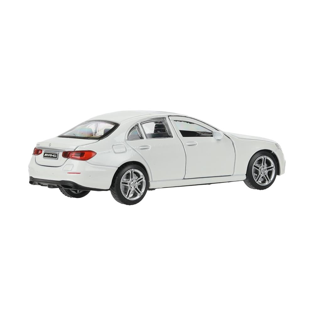 Машина металл MERCEDES-BENZ e-class amg 12см, дв,баг,ин,белый, кор. Технопарк в кор.2*36шт