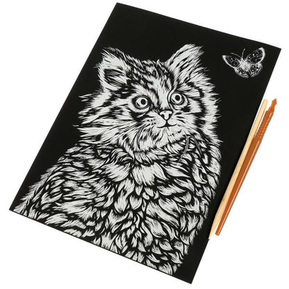 Набор д/дет тв-ва гравюра 18*24 см, котенок , золотая МУЛЬТИ АРТ в кор.120шт