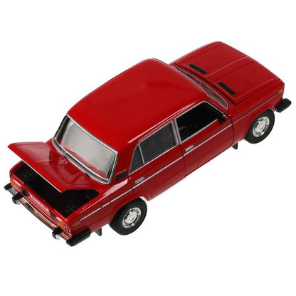 Машина металл свет-звук LADA 2106, 18,5 см, дв., кап., баг.,инер.,крас.,кор. Технопарк в кор.2*12шт