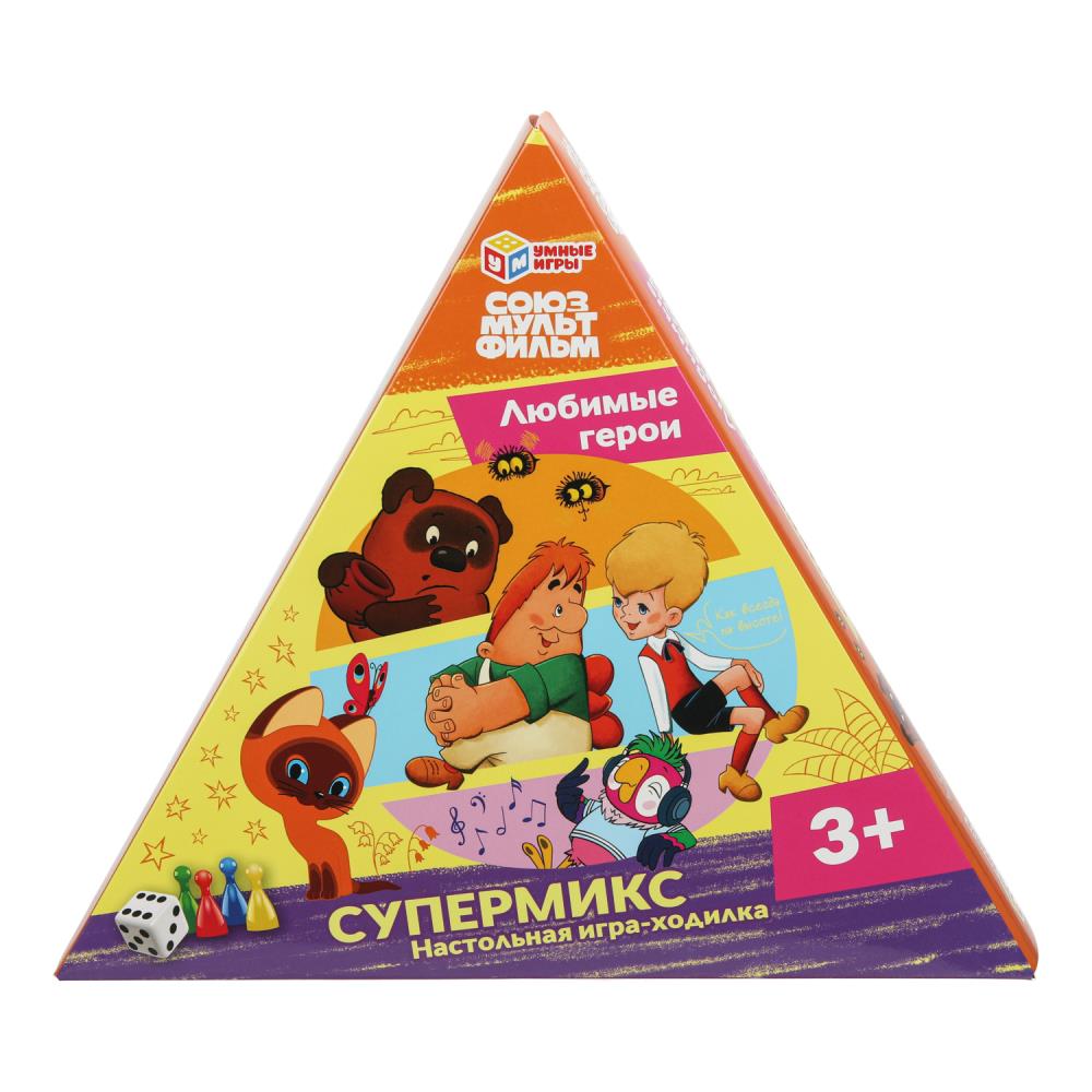 Supermiks. Союзмультфильм.Настольная игра-ходилка в треугол.kor. 300х300х50мм. Умные игры в кор.20шт