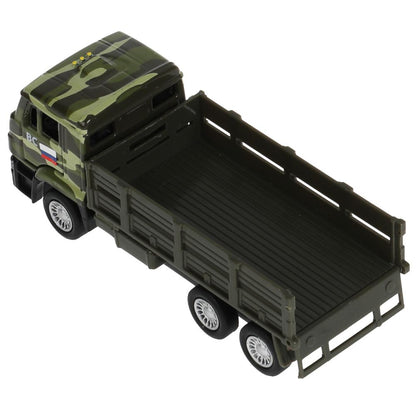 Машина металл KAMAZ , 12 см, дв., баг., инерц.+дорож. знаки, кор. Технопарк в кор.2*24шт