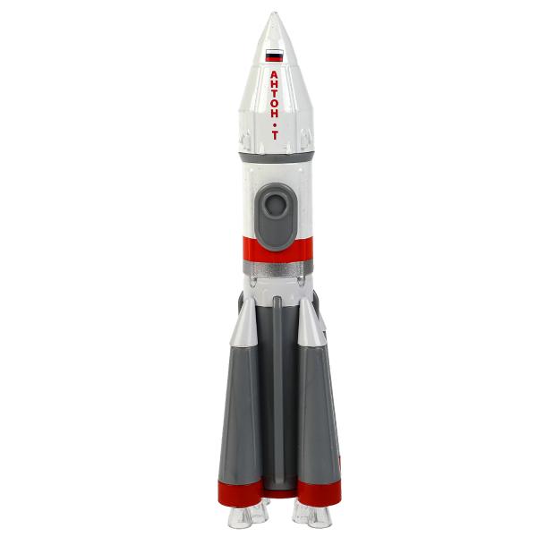 ROCKET-18SL-WHGY Модель металл свет-звук ракета высота 18 см, люк, бело-серый, кор. Технопарк в кор.
