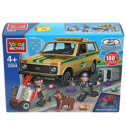 Конструктор ограбление инкассаторской МАШИНЫ, 85 дет. (легко собрать) Город мастеров в кор.80шт