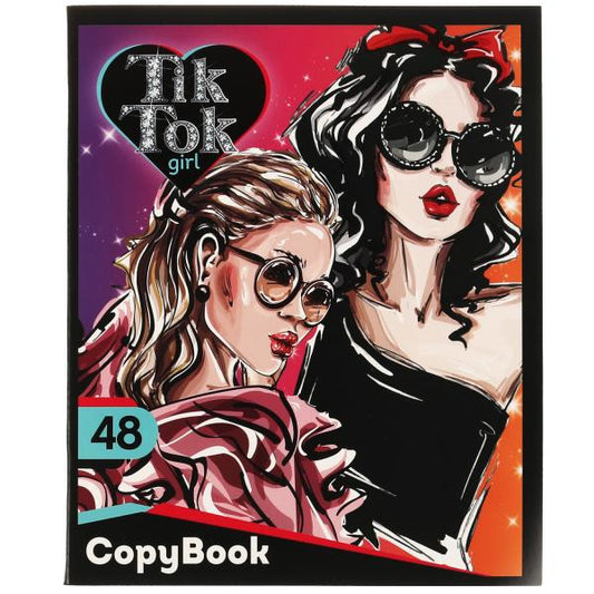 Тетрадь, 48 листов, клетка, диз 1, TIK TOK GIRL в кор.80шт
