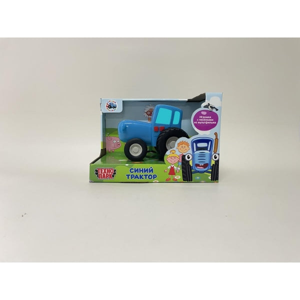 Машина пластик свет-звук СИНИЙ ТРАКТОР 15 см,инерция,синий Технопарк в кор.36шт