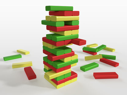 Игра настольная для детей и взрослых Башня "Брусок" цветная (тубус)