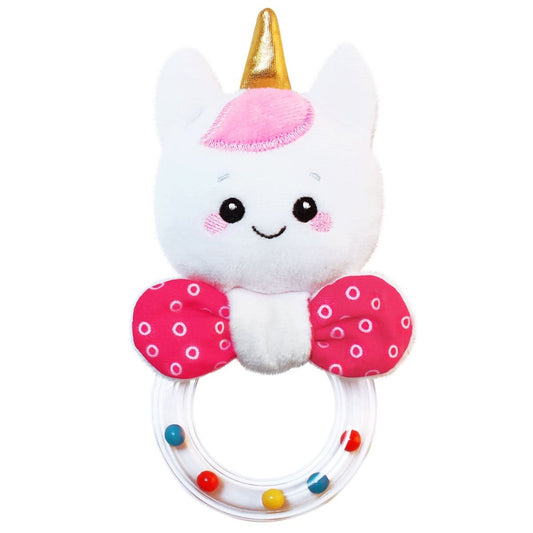 ИГРУШКА "МЯКИШИ" ПОГРЕМУШКА КОЛЕЧКО (ЕДИНОРОГ ЛАЙК) в кор.20шт