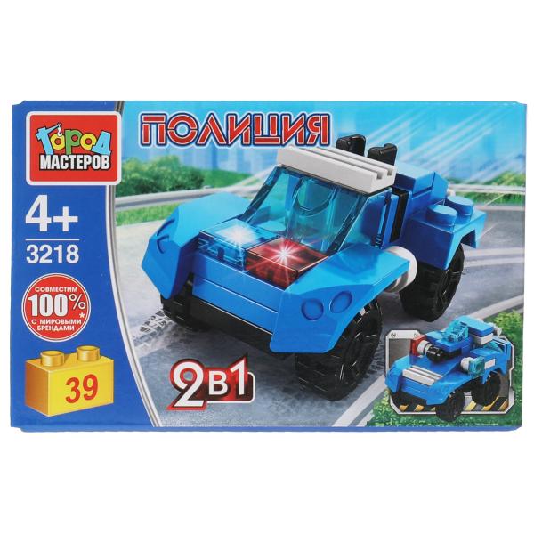 Конструктор полицейская машина 2в1, 39 дет. Город мастеров в кор.80шт