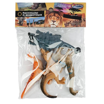 Jeu de plastique ДИНОЗАВРЫ 4 pièces/paquet, plus de ИГРАЕМ ВМЕСТЕ в кор.2*160наб