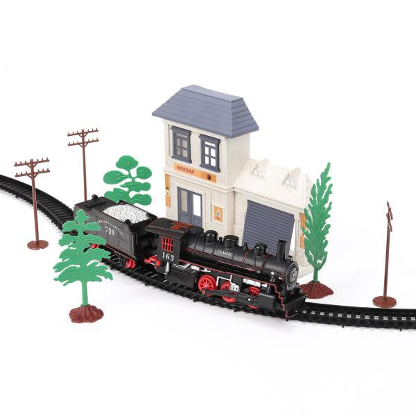 Железная дорога на бат. красная стрела свет, длина 251см, кор.41,5*25*4,3см ТЕХНОДРАЙВ в кор.2*24шт