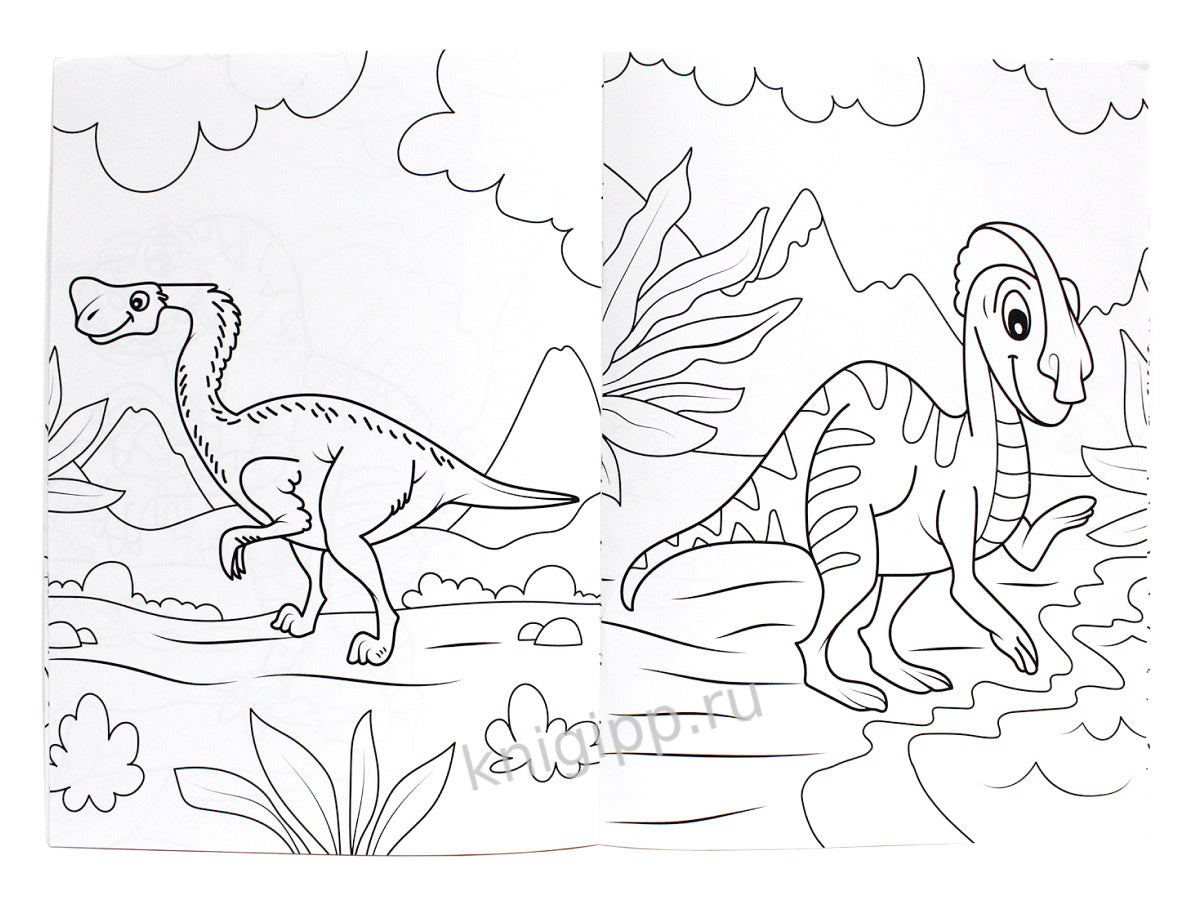 МОЯ РАСКРАСКА А4 чёрная. ДИНОЗАВРИКИ