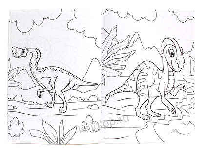 МОЯ РАСКРАСКА А4 чёрная. ДИНОЗАВРИКИ