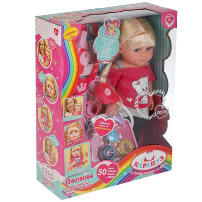 Кукла функциональная БАРБАРИКИ Полина 35см, озвуч, набор доктора, 3акс,кор КАРАПУЗ в кор.8шт