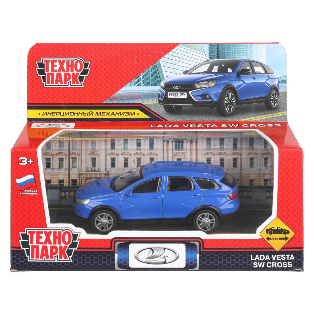 Машина металл LADA VESTA SW CROSS 10,5 см, инерц, синий, кор. Технопарк в кор.2*36шт