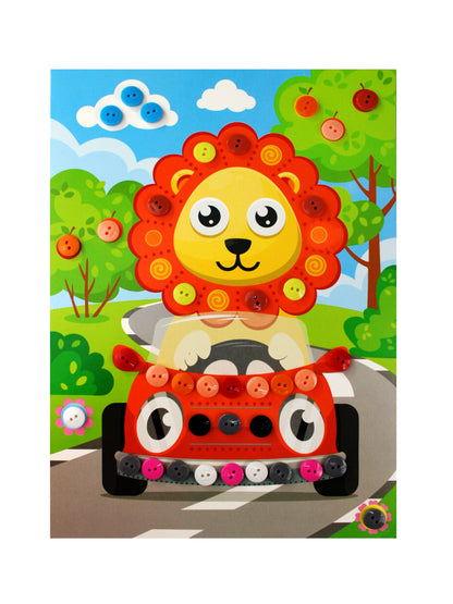 Аппликация из пуговиц "Львенок" 180х250 (европодвес)