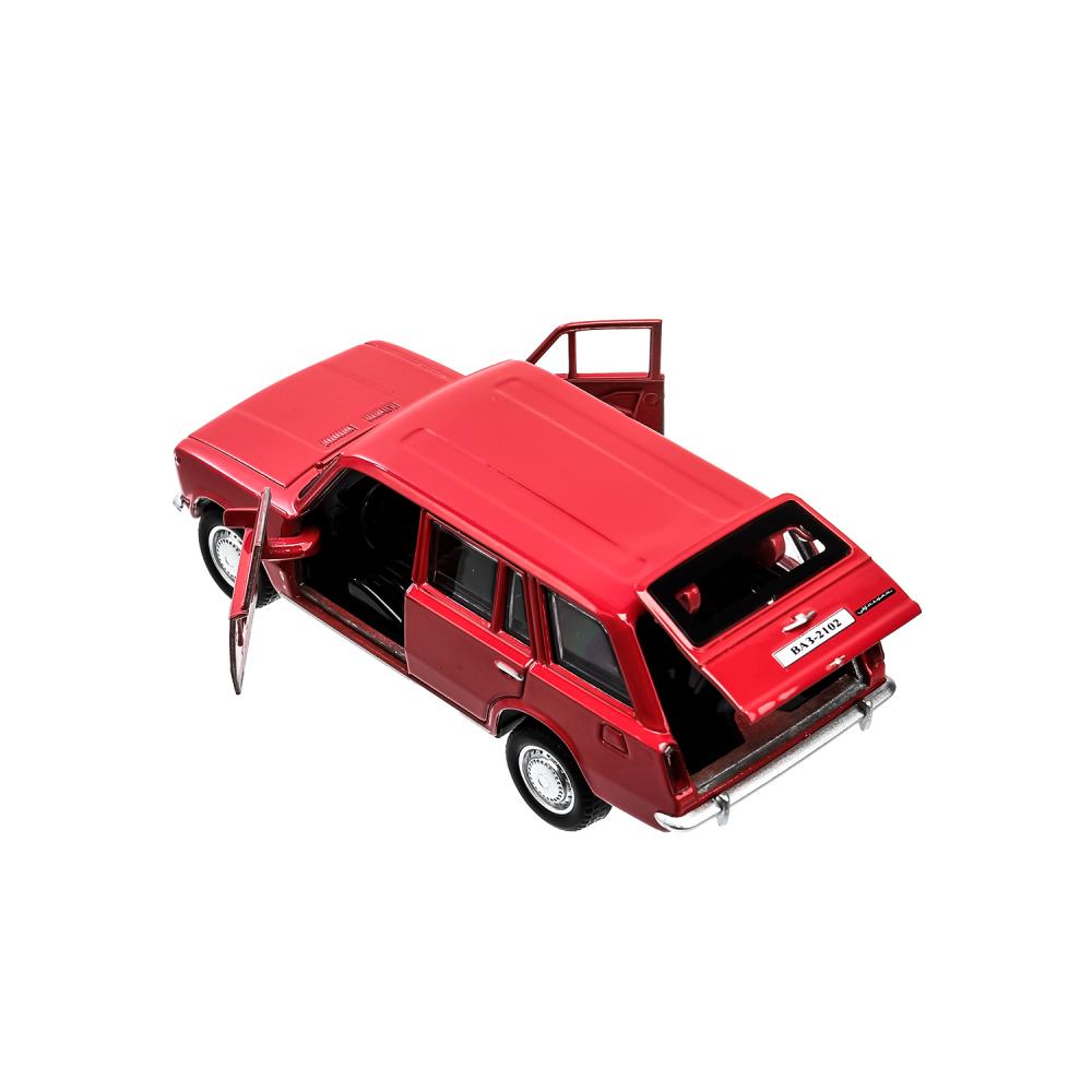 Машина металл ваз-2102 12 см, двери, багаж, инер, красный, кор. Технопарк в кор.2*36шт