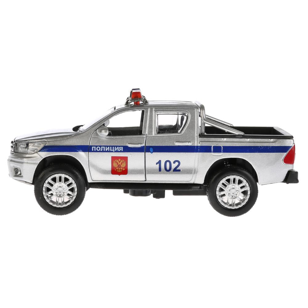 ТМ Технопарк. Машина металл "TOYOTA HILUX ПОЛИЦИЯ", длина 12см, свет+звук,инерц. в кор. в кор.2*36шт