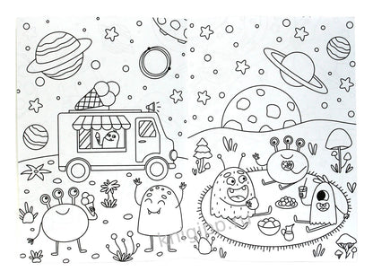РАСКРАСКА С КАРАНДАШАМИ. НА ДРУГОЙ ПЛАНЕТЕ