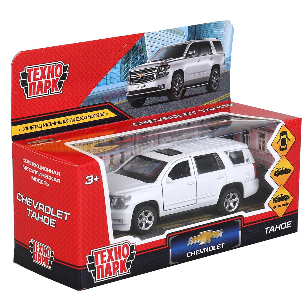 TAHOE-12FIL-WH303053 Машина металл CHEVROLET TAHOE МАТОВЫЙ 12 см, двери, багаж, инер, белый, кор. Те
