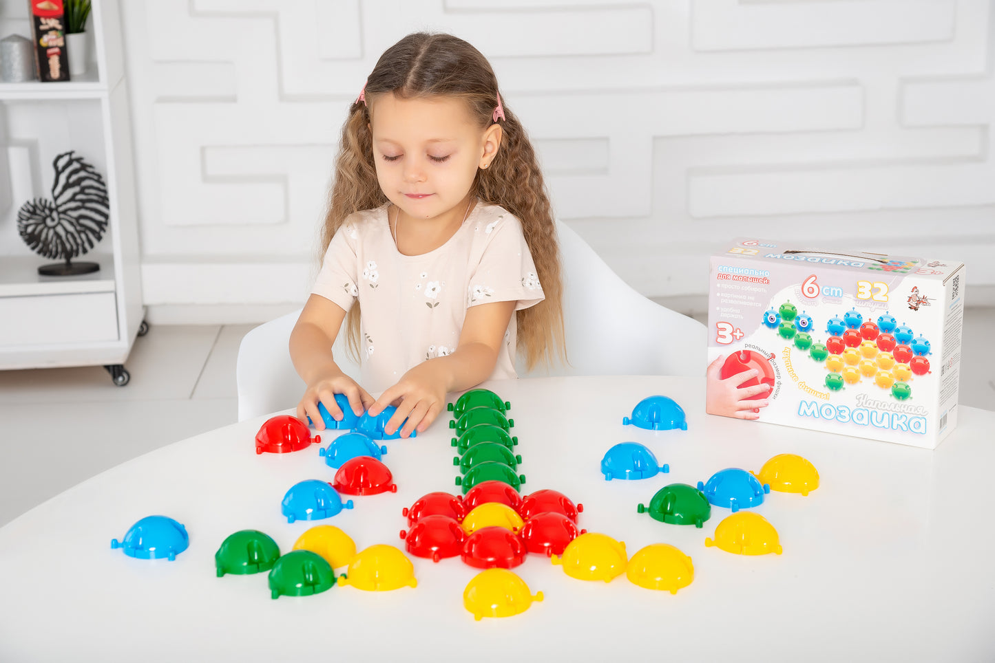 01539 Мозаика напольная 32 элемента, d 60мм