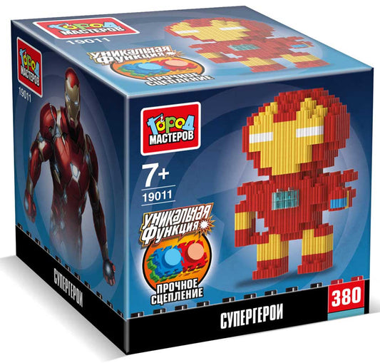 Конструктор 3D сборная фигурка супергерои, 380 дет. Город мастеров в кор.180шт