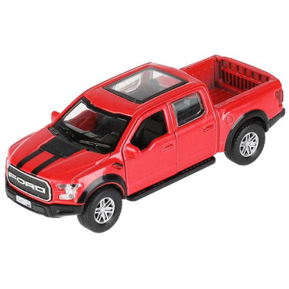 F150RAP-12-RD 326431 Машина металл FORD F150 RAPTOR 12 см, двери, багаж, инерц, красный, кор. Техноп