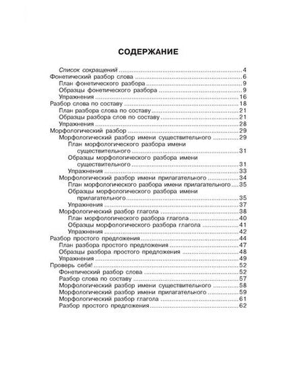 Все виды разбора на английском языке 1-4 классов
