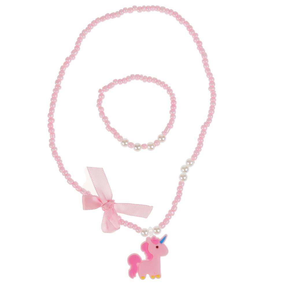 Акс-ры д/девочек СКАЗОЧНЫЙ ПАТРУЛЬ бижутерия (braslet+бусы) единорог МИЛАЯ ЛЕДИ уп-10шт в cor.100up