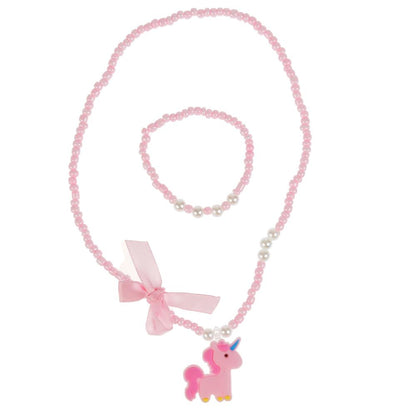 Акс-ры д/девочек СКАЗОЧНЫЙ ПАТРУЛЬ бижутерия (braslet+бусы) единорог МИЛАЯ ЛЕДИ уп-10шт в cor.100up