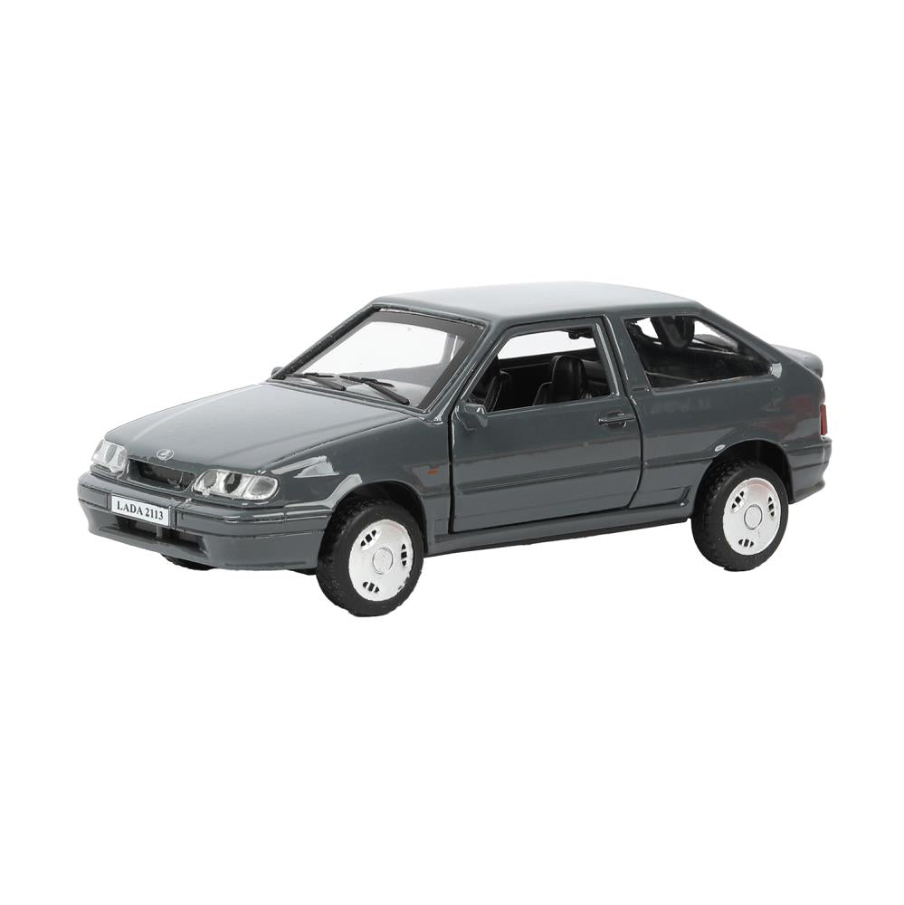 Машина металл ваз-2113 12 см, двери, багаж, инер,серый, кор. Технопарк в кор.2*36шт