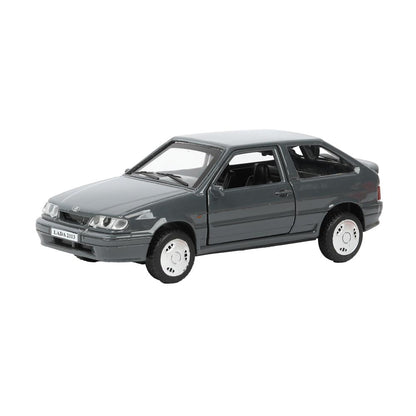 Машина металл ваз-2113 12 см, двери, багаж, инер,серый, кор. Технопарк в кор.2*36шт