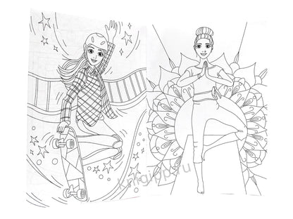 РАСКРАСКА А4 эконом. КРЕАТИВНЫЕ ДЕВЧОНКИ