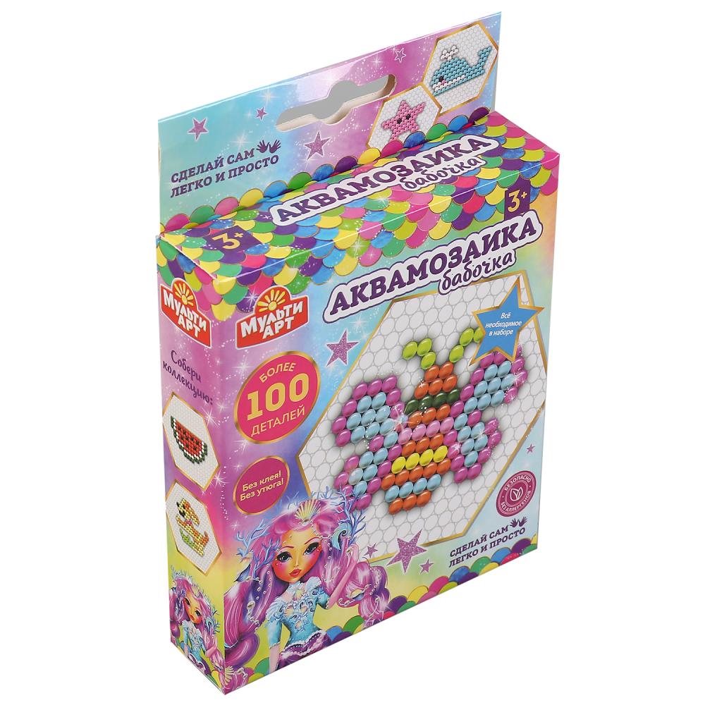 Набор д/детского тв-ва аквамозаика бабочка МУЛЬТИ АРТ в кор.48шт