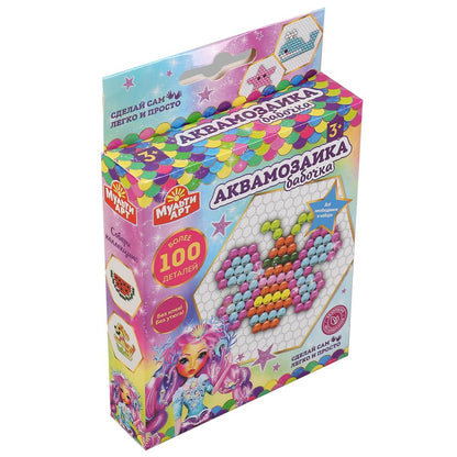 Набор д/детского тв-ва аквамозаика бабочка МУЛЬТИ АРТ в кор.48шт