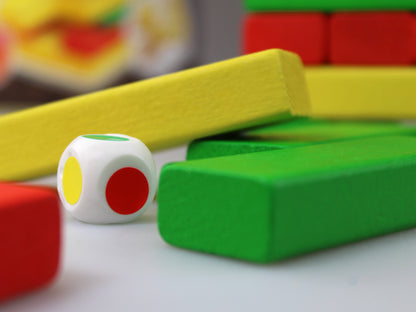 Игра настольная для детей и взрослых Башня "Брусок" цветная (тубус)