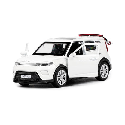 Машина металл KIA soul длина 12 см, двери, багаж., инерц, белый, кор. Parc technologique dans le cor.2*36шт