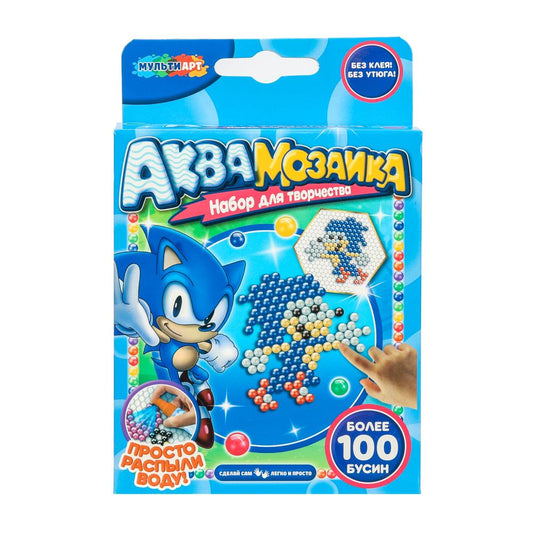 Аквамозаика 100 бусин Соник МУЛЬТИ АРТ в кор.48шт